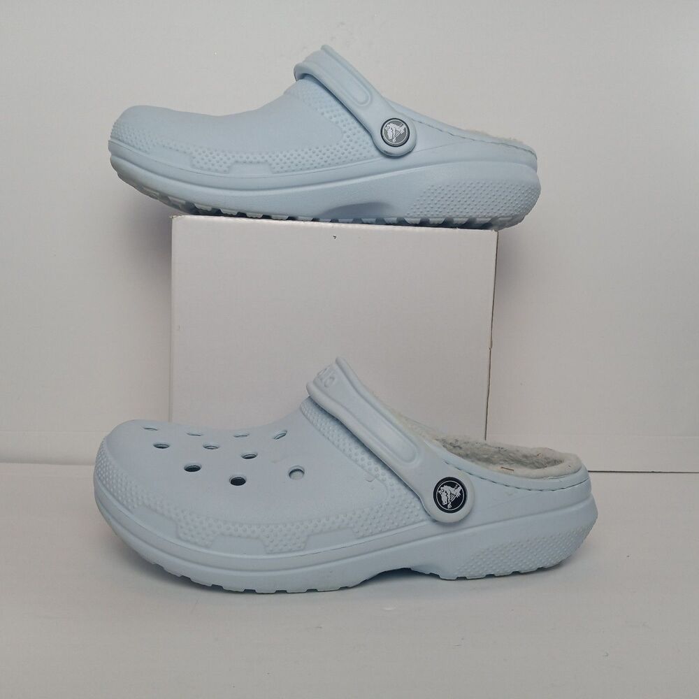 Crocs Classic Lined Clogs Unisex Mens 5 Womens 7 Light Blue